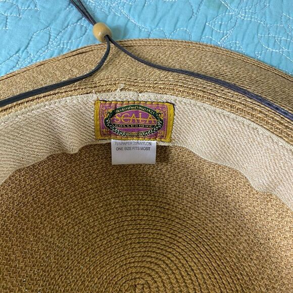 Scala sun hat Cleo paper braid Tan Wide-Brim Hat - Picture 7 of 7